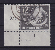 DDR 1949 Tag Der Briefmarke Mi-Nr. 245 DV Eckrandstück UL Gestempelt - Gebraucht