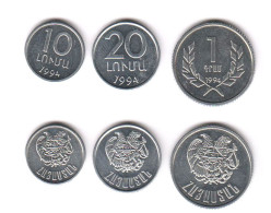 ARMENIE  3 Pièces Différentes 1994, - Armenië