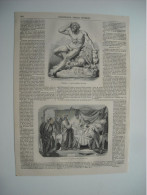 GRAVURE 1852. GRANDS PRIX DE ROME. PHILOCTETE. 1ER PRIX DE SCULPTURE; M. LEPERE. LA FILLE DE JAÏR. 2EME PRIX DE PEINTURE - Dessins