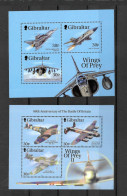 Gibraltar 1999/2000 Wings Of Prey Minisheets (fighter Aircraft) MNH (G457) - Gibraltar