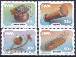 SUD AFRICA OCCIDENTALE 1985 STRUMENTI MUSICALI TRADIZIONALI SERIE COMPLETA NUOVA COME DA FOTO - Unused Stamps