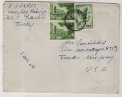 TURKEY,TURKEI,TURQUIE ,ISTANBUL TO USA.NEW JERSEY, ,1959 COVER - Covers & Documents