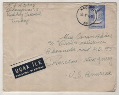 TURKEY,TURKEI,TURQUIE ,ISTANBUL TO USA.NEW JERSEY, ,1961 COVER - Storia Postale