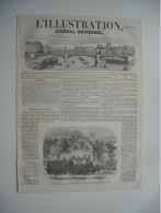 GRAVURE 1852. DECORATION DE LA LOCOMOTIVE A VAPEUR TRAIN DU PRINCE-NAPOLEON, A LA GARE DU CHEMIN DE FER D’ORLEANS. - Dibujos