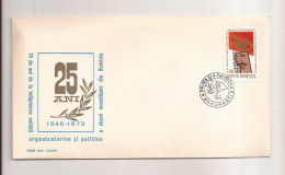 P4 Plic FDC ROMANIA - Prima Zi A Emisiunii - 25 De Ani A Clasei Muncitoare - First Day Cover ,uncirculated 1973 - FDC