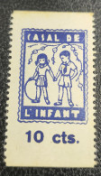 VIÑETA POLÍTICA REPUBLICANA. EDIFIL 3038 (*). 10 CTS AZUL CASA DE L' INFANT. - Spanish Civil War Labels