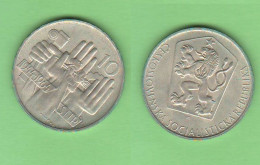 Cecoslvacchia Czechoslovakia 10 Korun 1964 Czechoslovakia Tchécoslovaquie Czechoslovacchia 10 Corone 1964  Silver Coin - Cecoslovacchia