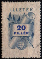 Ungheria - 1946 ILLETEK Postage Revenue 20 Filler USED - Fiscale Zegels