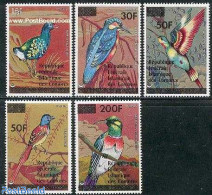 Comoros 1979 Birds Overprints 5v, Mint NH, Nature - Birds - Woodpeckers - Hummingbirds - Comores (1975-...)