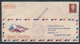 HOLANDA CC PRIMER VUELO KLM A CHILE 1952 - Airmail