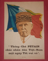 02K8 RARE - ANCIENNE AFFICHE MARECHAL PETAIN INDOCHINE HANOI 1940 - 1939-45