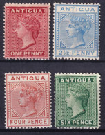 Antigua. 1884-88 Y&T. 14, 15, 16, 17, MH. - 1858-1960 Colonia Británica
