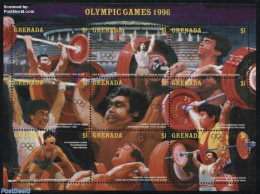 Grenada 1996 Olympic Games 9v M/s, Mint NH, Sport - Olympic Games - Weightlifting - Pesistica
