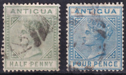 Antigua. 1882 Y&T. 10, 12, - 1858-1960 Colonia Británica