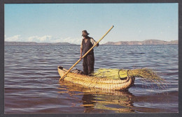127734/ PUNO, Totora Boat On Lake Titicaca - Perù