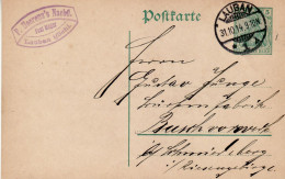 GERMANY 1914 POSTCARD MiNr P 96 SENT FROM LAUBACH / LUBAŃ / - Cartas & Documentos