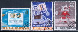 Liberia 1969 Mi# 725-727 A Used - Man’s 1st Landing On The Moon / Apollo 11 / Space - Liberia