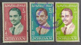 JORDAN 1966 - King Hussain Definitive, 3 Stamps, Used As Per Image - Jordanien