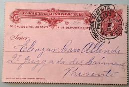 Chile 1897 VALPARAISO CONDUCCION GRATUITA 2c Postal Stationery Letter Card (entier Postal - Chile