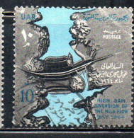 UAR EGYPT EGITTO 1964 THE DIVERSION OF THE NILE ASWAN HIGH DAM 10m USED USATO OBLITERE' - Used Stamps