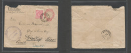 ECUADOR. 1893 (4 Nov) Brazil - Ecuador. Rio De Janeiro - Porto Viejo, Manabi Danish WI S. Thomas. 100 Rs Stat Env + 100r - Ecuador