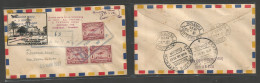 ECUADOR. 1932 (25 March) Panagra First Flight. Ecuador - USA, Air Registered Multifkd Env, Special Cachet. Front And Rev - Ecuador