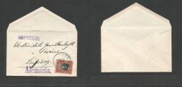 ECUADOR. 1912 (22 Dec) Guayaquil - Germany, Leipzig. Unsealed Pm Rate Fkd Env 1c Red, Tied Cds. VF Usage. - Ecuador