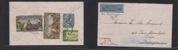 ECUADOR. 1938 (May 5) Guayaquil - Belgium, Liege. Air Reverse Multifkd Envelope With T-label FEMINI 55 Legion. Extraordi - Ecuador