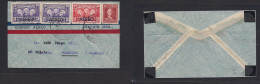 ECUADOR. 1937. Quito - Germany. Hamburg. Air Colon Issue + Ovptd Multifkd Env. VF. - Ecuador