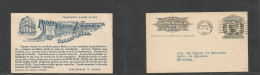 CUBA - Stationery. 1924 (27 Marzo) Habana - Matanza. Entero Postal Through 1c Con Impresión Privada Al Dorso. Hotel Gran - Autres & Non Classés