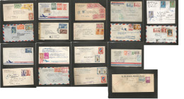 DOMINICAN REP. 1927-1950. Registered Mail Selection Of 17 Better Usages / Multiples / Town Cancels. Includes A Diplomati - República Dominicana