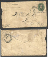 CUBA - Stationery. 1899 (20 July) Guanajay - USA, Norwood. US 2c Green Stationery Envelope, Cuba 2c Overprinted. Rough O - Otros & Sin Clasificación