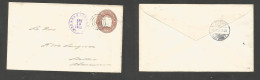 COSTA RICA. 1905 (19 Ene) San Jose - Germany, Stettin (15 Feb) 10c Brown Embossed Stat Env, Cancelled Rings + Cds. - Costa Rica