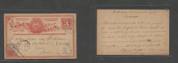 COSTA RICA. 1898 (23 Enero) San Jose - Switzerland, Geneve (15 Feb) Via NY. 3c Red Stat Card. Fine Used. - Costa Rica