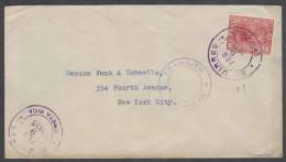 COSTA RICA. 1935 (9 Feb). Siquirres - USA, NY. Via Limon. Fkd Env. Nice Town Overseas Usage. - Costa Rica