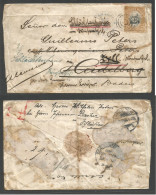 COSTA RICA. 1902 - San Jose - Germany, Heidelberg. 10c Brown Fkd Env, Lilac Cds, Fwded. Scarce Postal Usage. - Costa Rica