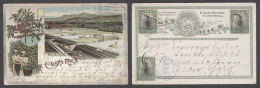 COSTA RICA. 1901 (23 Dec). Limon - USA / NY. UPU Cromo Litho Printed Early Card 3cts Adt Rate Fkg. - Costa Rica