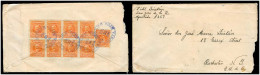 COSTA RICA. 1924. S Jose - USA. Multifkd Env. 5c Orange X9 (block Of 8) / Cds. VF. - Costa Rica