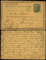 COSTA RICA. 1891 (29 Oct). Panama Harbour "Costa Rica". Colombia 2c Stat Card Cancelled At Panama (3 Nov 1891). Rarity U - Costa Rica