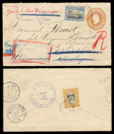 COSTA RICA. 1906. S. Jose - Germany. Registered 10c Stat Env + 2 Adtls. VF. - Costa Rica