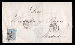 E-PROVINCIAS. 1866 (16 Dic). MURCIA. 81º. Murcia A Madrid. Matasello RC 11. Bonita Carta, Impresión Sello Defectuosa Con - Autres & Non Classés