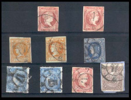 E-PROVINCIAS. 1859-1866. ALMERIA. RC "17". Selección De 9 Sellos. Generalmente Buena Calidad. Valores Incluyendo 2rs 65  - Autres & Non Classés