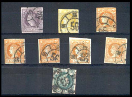 E-PROVINCIAS. 1860-62. CORUÑA. RC "56". Santiago / Coruña. Selección De 8 Sellos Incluyendo 2r 60 Y 62. Preciosa Y Buena - Autres & Non Classés