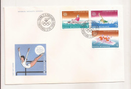 P6 Plic FDC ROMANIA - Prima Zi A Emisiunii - Olimpiada Los Angeles 1984, Format Mare - First Day Cover - FDC