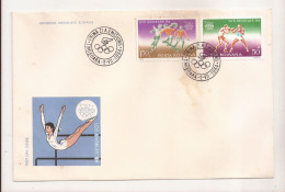 P6 Plic FDC ROMANIA - Prima Zi A Emisiunii - Olimpiada Los Angeles 1984, Format Mare - First Day Cover - FDC