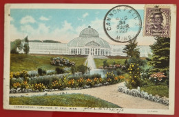 Carte Postale Diffusée 1927 - United States - CONSERVATORY, COMO PARK, ST. PAUL, MINN - St Paul