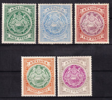 Antigua. 1908-17  Y&T. 29, 31, 32, 33, 34, MH. - 1858-1960 Colonia Britannica