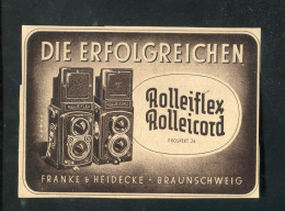"ROLLEIFLEX-KAMERA" 1951, Original-Printwerbung Ex Illustrierte Stern, 12x8 Cm (A0098) - Publicités