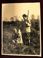 Chasse * Les Valliers ? * Photo Ancienne 1948 * Chasseur Fusil Chien * Hunt Hunting * 24x18cm - Jagd