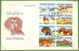 ZA1386 -  BAHRAIN - Postal History -  Oversize  FDC COVER  - 1977 Dogs - Bahreïn (1965-...)